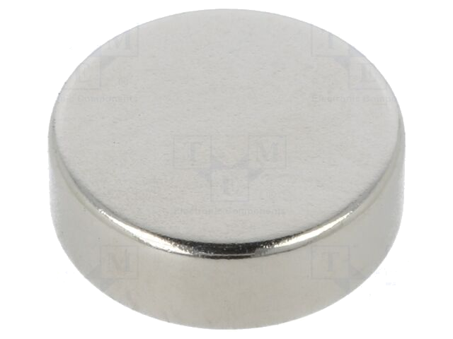 Magneet: vast; neodymium; 37N; Ø: 15mm; H: 5mm Magneet: vast; neodymium; 37N; Ø: 15mm; H: 5mm